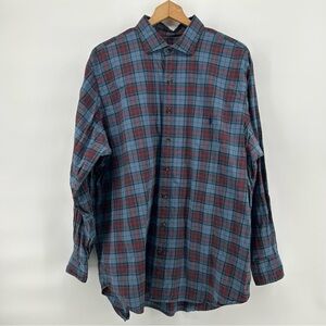 Ralph Lauren Plaid Shirt Mens 1XB Blue Pony Button Down Big Classic Preppy